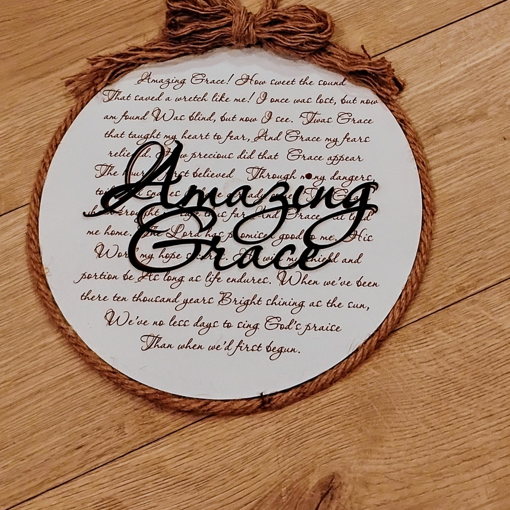 Amazing Grace - 3D Raised Letters - Cottage Granny Religious Gift 11"